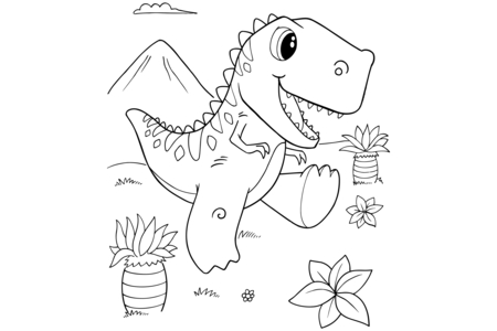 Coloriage Dinosaure 48 – 10doigts.fr
