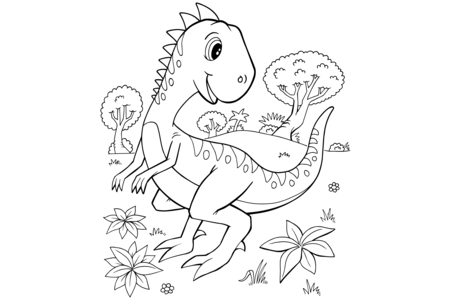 Coloriage Dinosaure 49 – 10doigts.fr