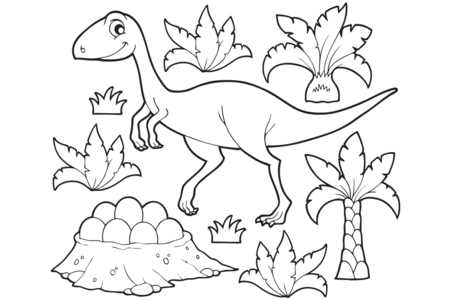 Coloriage Dinosaure 54 – 10doigts.fr