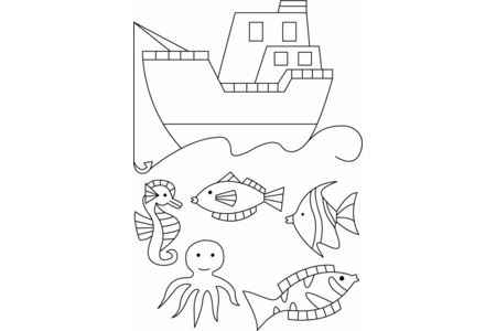 Coloriage Bateau 07 – 10doigts.fr