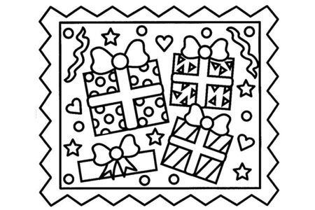 Coloriage Cadeau 03 – 10doigts.fr