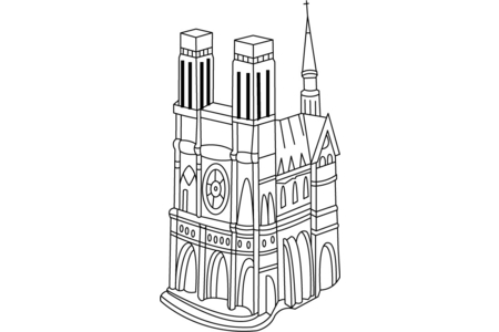 Coloriage Cathédrale – 10doigts.fr