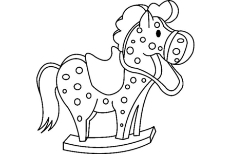 Coloriage Cheval à bascule 01 – 10doigts.fr