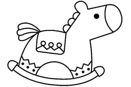 Coloriage Cheval à bascule 03 – 10doigts.fr