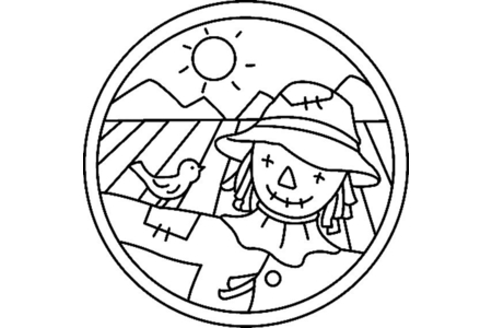 Coloriage Epouvantail 01 – 10doigts.fr