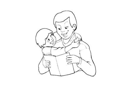 Coloriage Famille 01 – 10doigts.fr