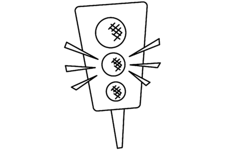 Coloriage Feu tricolore 01 – 10doigts.fr