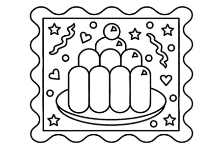 Coloriage Gâteau 10 – 10doigts.fr