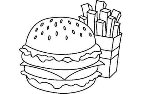 Coloriage Hamburger 01 – 10doigts.fr