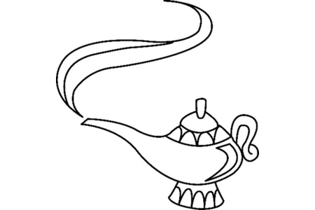 Coloriage Lampe de génie 02 – 10doigts.fr