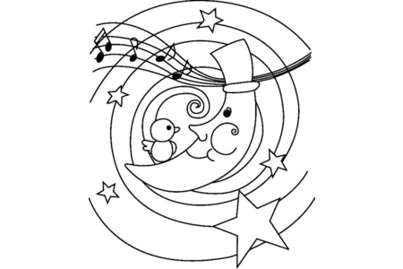 Coloriage Lune 01 – 10doigts.fr