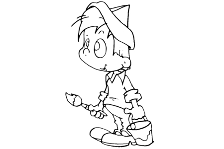 Coloriage Peintre 01 – 10doigts.fr