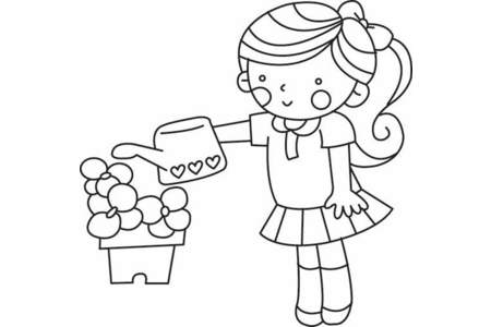 Coloriage Poupée 23 – 10doigts.fr