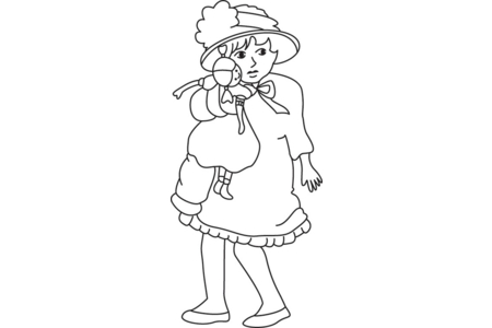 Coloriage Poupée 24 – 10doigts.fr