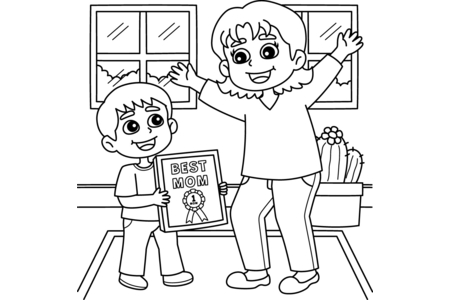 Coloriage Fête des mères 10 – 10doigts.fr