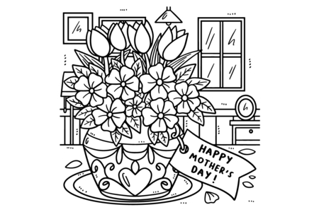 Coloriage Fête des mères 15 – 10doigts.fr