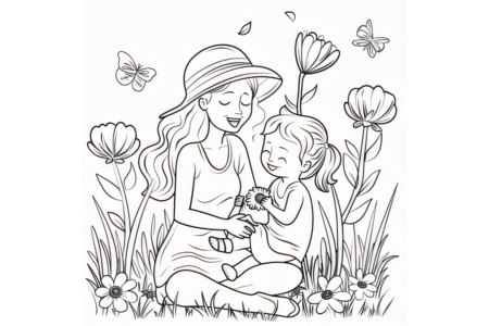 Coloriage Fête des mères 22 – 10doigts.fr