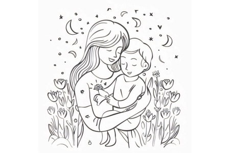 Coloriage Fête des mères 23 – 10doigts.fr