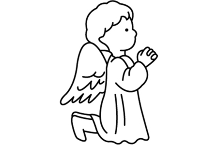 Coloriage Angelot 05 – 10doigts.fr