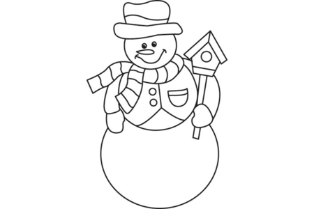 Coloriage Bonhomme de neige 02 – 10doigts.fr