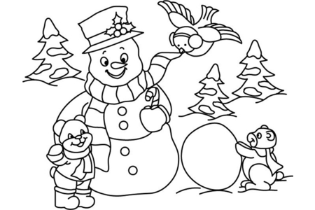 Coloriage Bonhomme de neige 03 – 10doigts.fr