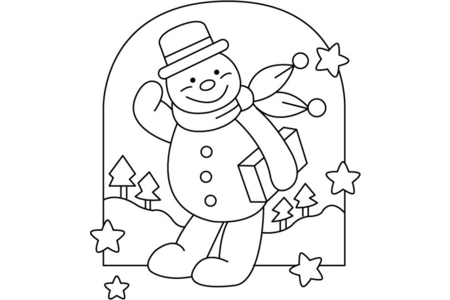 Coloriage Bonhomme de neige 09 – 10doigts.fr