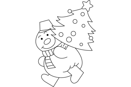 Coloriage Bonhomme de neige 19 – 10doigts.fr