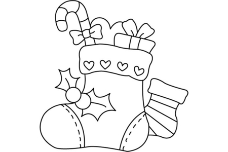 Coloriage Bottes de Noël 01 – 10doigts.fr