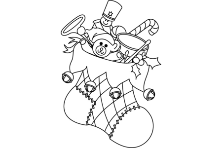 Coloriage Bottes de Noël 03 – 10doigts.fr