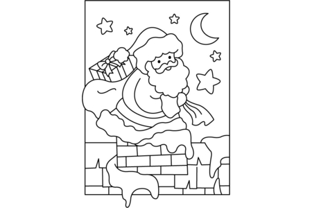 Coloriage Père Noël 05 – 10doigts.fr