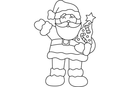 Coloriage Père Noël 08 – 10doigts.fr