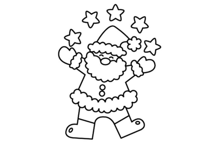 Coloriage Père Noël 11 – 10doigts.fr