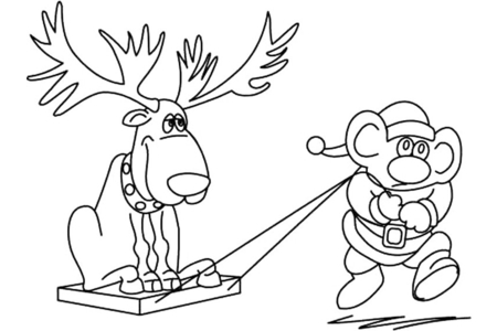 Coloriage Renne 07 – 10doigts.fr