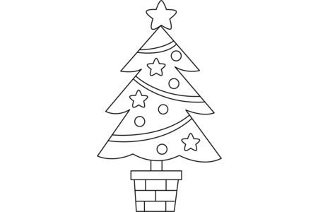 Coloriage Sapin 10 – 10doigts.fr