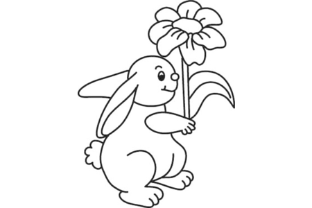 Coloriage Lapin 08 – 10doigts.fr