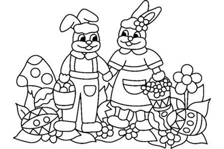 Coloriage Lapin 13 – 10doigts.fr