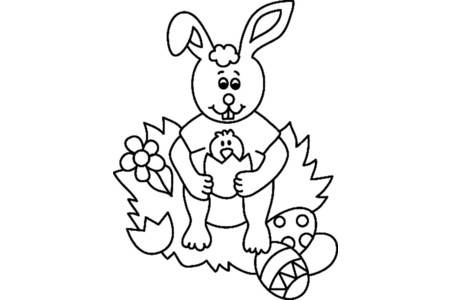 Coloriage Lapin 32 – 10doigts.fr