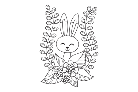 Coloriage Lapin 50 – 10doigts.fr