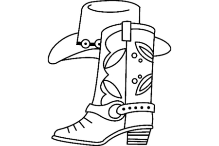 Coloriage Botte et chapeau 01 – 10doigts.fr