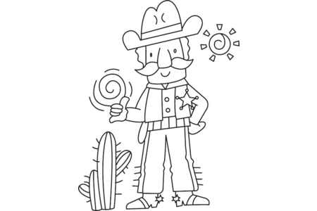 Coloriage Cowboy 01 – 10doigts.fr