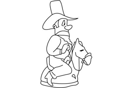 Coloriage Cowboy 02 – 10doigts.fr