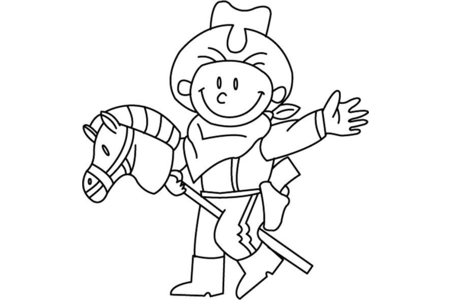 Coloriage Cowboy 03 – 10doigts.fr