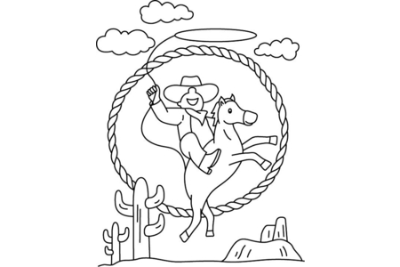 Coloriage Cowboy 04 – 10doigts.fr