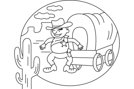 Coloriage Cowboy 07 – 10doigts.fr