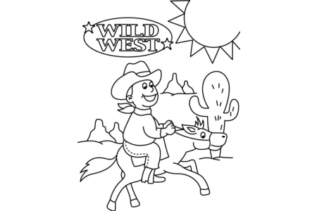 Coloriage Cowboy 09 – 10doigts.fr