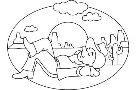 Coloriage Cowboy 10 – 10doigts.fr