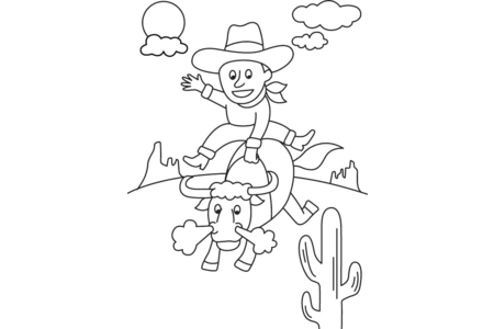Coloriage Cowboy 11 – 10doigts.fr