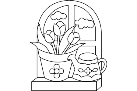 Coloriage Fleurs 015 – 10doigts.fr