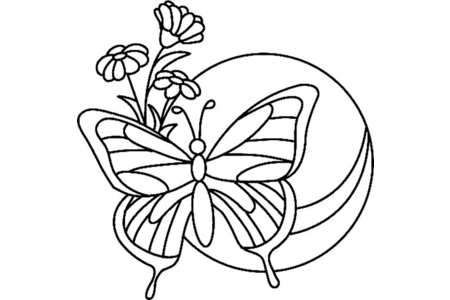 Coloriage Fleurs et papillons 11 – 10doigts.fr
