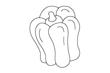 Coloriage Poivron 01 – 10doigts.fr